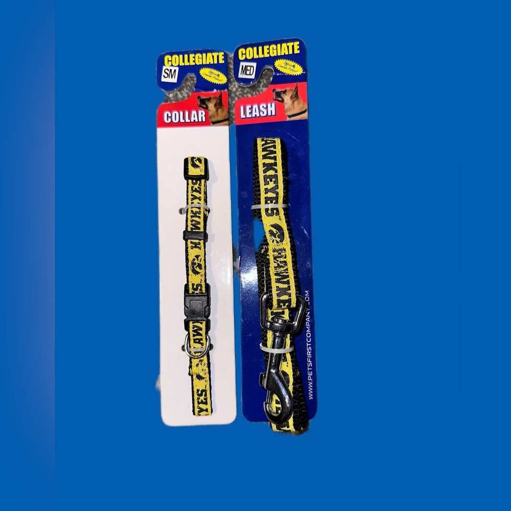 Collegiate leash and collar matching. Iowa Hawkeyes.
